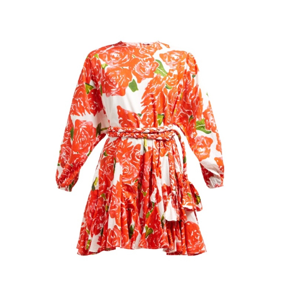 Rhode Ella Red & White Roses Dress XS